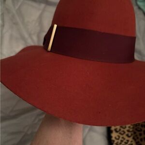 H&M Chic Burgundy Wide-Brim Hat